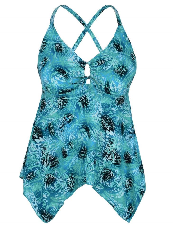 Wholesale Women's A Line Swim Tops Handkerchief Hem Bathing Suit